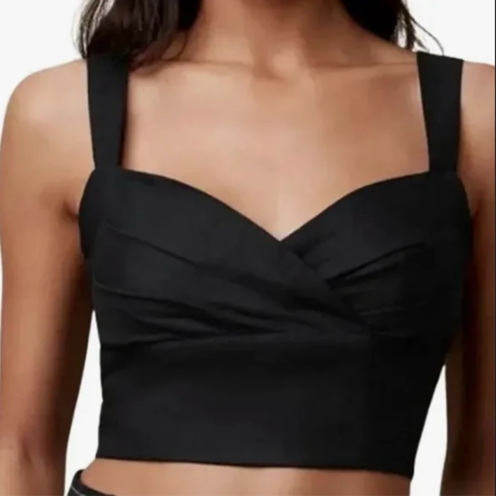 Banana Republic Linen Blend Crossover Crop Bustier Tank Top
